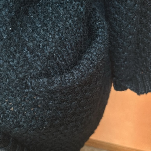 Cozy Casual Chunky long Cardigan Sweater Dark Teal Small/Medium - Picture 5 of 8